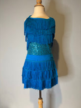 Load image into Gallery viewer, Blue Fringe 2 piece Dress