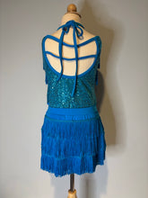 Load image into Gallery viewer, Blue Fringe 2 piece Dress