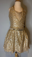 Load image into Gallery viewer, Gold Sequin Swing Dress