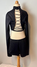 Load image into Gallery viewer, Black Lace up Biketard