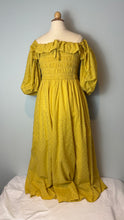 Load image into Gallery viewer, Saffron Yellow Dress with Swiss Dot Texture