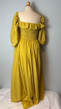 Load image into Gallery viewer, Saffron Yellow Dress with Swiss Dot Texture