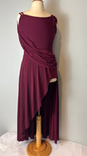 Load image into Gallery viewer, Burgundy Ruched Matte Jersey Dress
