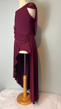 Load image into Gallery viewer, Burgundy Ruched Matte Jersey Dress