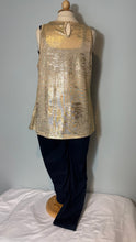 Load image into Gallery viewer, Jean Leggings with Gold Tank