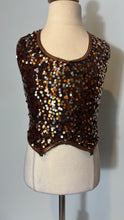 Load image into Gallery viewer, Silver and Bronze Sequin Halter Top