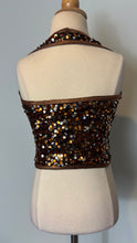 Load image into Gallery viewer, Silver and Bronze Sequin Halter Top
