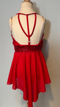 Load image into Gallery viewer, Red Asymmetrical Chiffon Dress