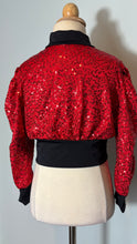 Load image into Gallery viewer, Red Sequin Crop Jacket