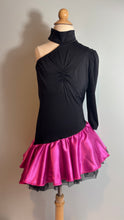 Load image into Gallery viewer, Black and Pink One Shoulder Dress