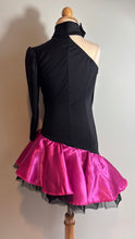 Load image into Gallery viewer, Black and Pink One Shoulder Dress