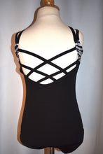 Load image into Gallery viewer, Black Cami Leotard with Zebra Accent