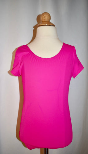 Hot Pink Cap Sleeve Leotard