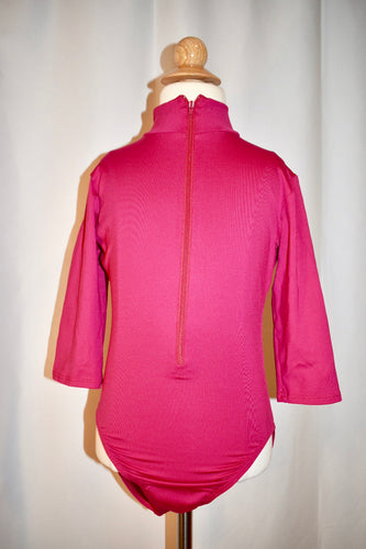 Magenta Mock Neck Leotard
