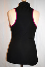 Load image into Gallery viewer, Black with Hot Pink Trim Halter Leotard