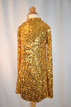 Load image into Gallery viewer, Gold Ultra Sparkle Mini Dress