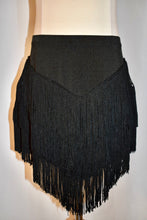 Load image into Gallery viewer, Black Angled Fringe Skirt