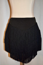 Load image into Gallery viewer, Black Angled Fringe Skirt