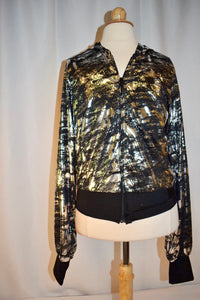 Black with Silver Hooded Jacket