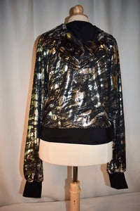 Black with Silver Hooded Jacket