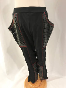 Black Leather Net Pants