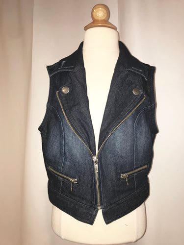 Zip Front Jean Vest