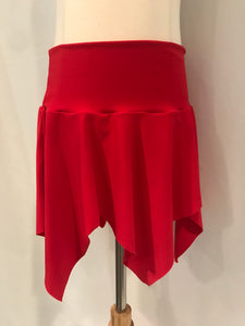 Red Handkerchief Hem Skirt